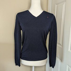 Tommy Hilfiger navy blue V neck sweater size M
